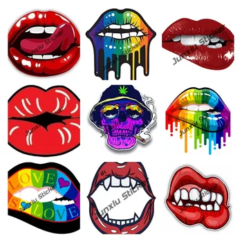 Pery Úst Odtlačkový Rainbow Pery Odkvapkávanie Nálepky Odtlačkový láska Je Láska LGBTQ Rovnosť vysoko kvalitná Vinylová Nálepka UV Lepidlo Nálepky