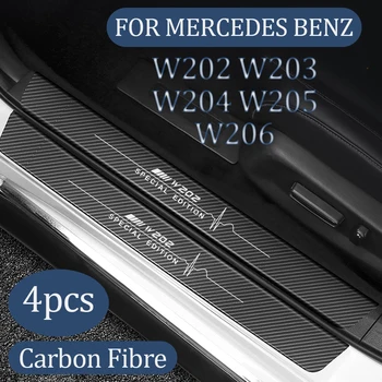 Pre Benz Mimoriadne Vydanie C-Class W202 W203 W204 W205 W206 Uhlíkových Vlákien Auto Prah Proti Trenie Auto Dvere, Parapetné Exter Nálepky
