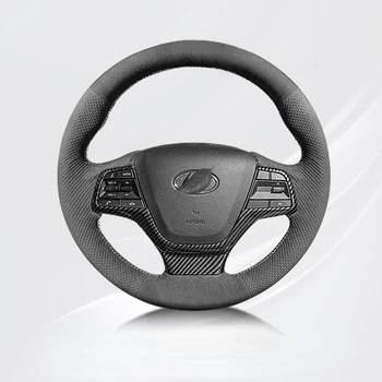 Pre Hyundai Sonata ELANTRA LAFESTA MISTRA Elantra Tuscson Prispôsobené semiš ručne šité volant, kryt Auto rukoväť kryt