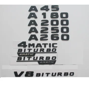 Pre Mercedes Benz Black W176 W177 A35 A45 AMG Symboly A160 A180 A200 A220 A240 A250 A260 A290 TURBO 4MATIC Emblémy Odznaky