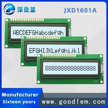 Pre priemyselné použitie 16X1 riadku Znak typ lcd displej JXD1601A FSTN Biela Pozitívne ovací modul lcd displeja S podsvietením