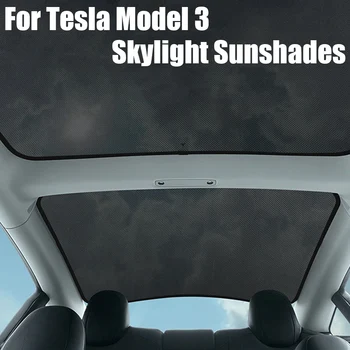Pre Tesla Model 3 Auto Ceilling Strechy Slnečníky Slnko Odtiene Clonu Strešným čelné Sklo strešné okno UV Ochrana S Automatickým Festeners