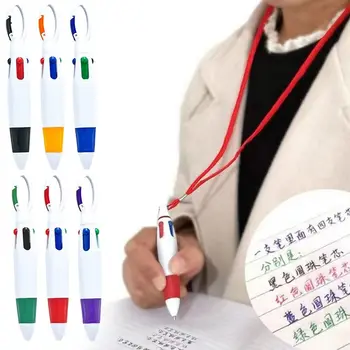 Prenosné Stlačením Typ Gélové Pero 4 Farby Zdvíhateľnej tlačiarenské Farby, Perá s Kľúčom Pracky Office Študentov Školy Dodávky