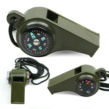 Prenosný, Kompaktný, Ľahký Univerzálny Praktický viacúčelový Whistle Teplomer Kemping Top-hodnotené Kompas, Odolné