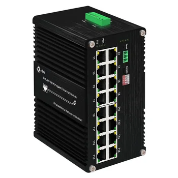 Priemyselné 16-Port Podarilo Gigabit (PoE) Ethernet Switch Din Lištu Vrstva 2 Riadenie Web Krúžok Siete