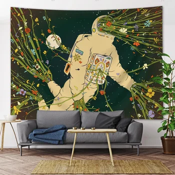 Priestor Astronaut Tarot Psychedelickej Scény Veľké Domova Gobelín Hippie Boho Mandala Izba Stenu Decor Pláž Uterák