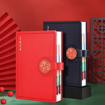 Program 2024 Plánovač Organizátor Denník Sketchbook Denný Kalendár Notebook a Vestník A5 poznámkový blok Čínske Školy Poznámka Knihy