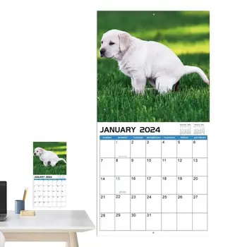 Psy Pooping Kalendár 2024 Psa Prírody Hovory Mesačný Kalendár Vtipné Nástenné Art Gag Humor Darček Žart Kalendár Kalendár Pre 2024