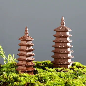 Rockery Miniatúry Diy Keramické Simulácia Slamenou Chata Dom Pavilón Pagoda Záhradné Dekorácie Klasická Krajina