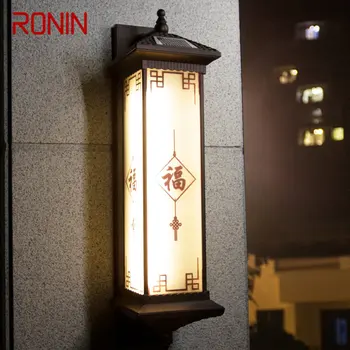 RONIN Vonkajšie Solárne Nástenné Svietidlo Tvorivosti Čínsky Sconce Svetlo LED Vodeodolné IP65 pre vnútorné Nádvorie Villa Verandu