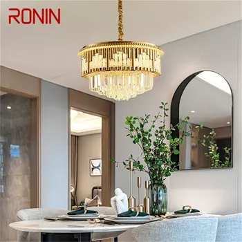 RONIN Zlatý Luster Lampy Svietidlá Luxusné Prívesok Svetlo Postmoderných Domov LED Dekoratívne pre život Jedáleň