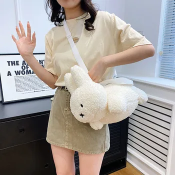 Roztomilý Králik Plyšové Taška Taška Cez Rameno Cartoon Bunny Doll Messenger Taška Kawaii Anime Crossbody Taška Ležérne Módne Kabelky Pre Dievčatá