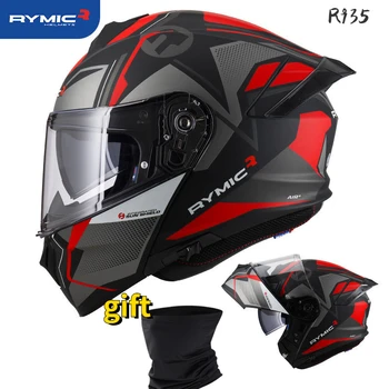 RYMIC Flip Up Motocyklové Prilby Modulárny Plnú Tvár Duálny Objektív Moto Jazdecká Prilba DOT Certifikácia ECE