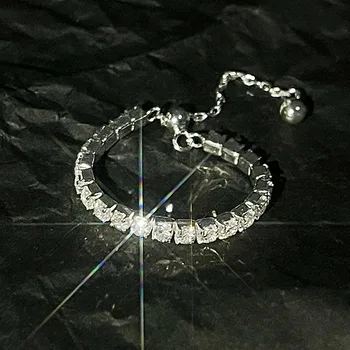 S925 striebro flash diamond kresliť kruh svetla luxusné nika dizajn rafinované rozšírené studený vietor osobnosti