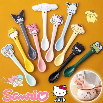 Sanrio Hello Kitty Keramické Kávovú Lyžičku Roztomilý Melódie Kuromi Lyžička Dezert Snack Kopček Zmrzliny Lyžice Riadu, Kuchynské Náradie