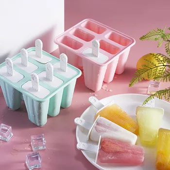 Silikónové Formy Ice Cream Mold 6 Otvor Popsicle Formy na Ľadové Kocky Zásobník Opakovane DIY Domáce Ice Cream Maker Nástroje, Kuchynské Príslušenstvo