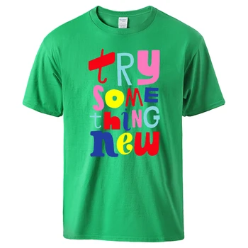 Skúste Niečo Nové Tlač T-Shirts Mužov Grafické Zábavné Módne Krátke Rukávy Bavlny, Mäkké Priedušné Oblečenie Pohode Ideálny Tričká