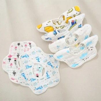 Sliny uterák osem-vrstva baby bib dieťa výrobky prať čistej bavlny zkrabatění dieťa anti-zablokovať sliny uterák
