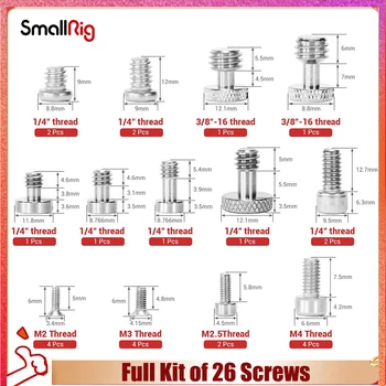 SmallRig Full Kit 26 Skrutku Montáž Skrutky Obsahuje 1/4