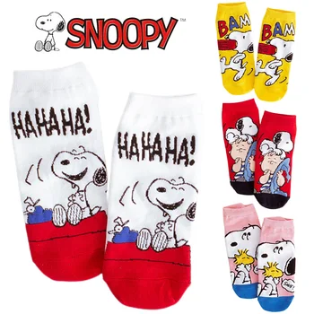 Snoopy Ponožky Jar Jeseň Tenké Polovice Trubice Ponožky Roztomilý Zvierat Šteňa Plytké Úst Cartoon Dievča, Móda Na Voľný Čas Neviditeľné Ponožky Čln