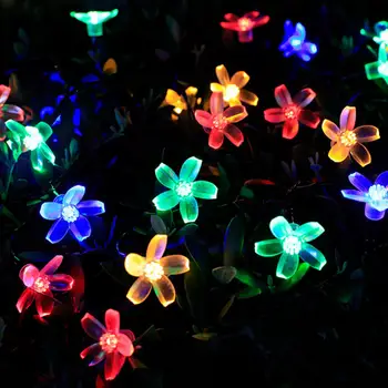 Solárne String Vianočné Osvetlenie Vonkajšie 100/50/20LED 8Mode Nepremokavé Kvetinové Záhrade Kvety Osvetlenie Strany Domáce Dekorácie