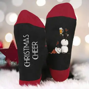 Teplé Ponožky Dovolenku Ponožky Slávnostné Snehuliak Bowknot Vianočné Ponožky Roztomilý Polovice Trubice Zimné Ponožky pre letné Dary Santa Teens