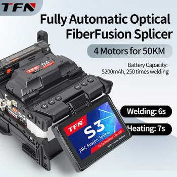 TFN S3 Optický Fusion Splicer FTTH Plne Automatické Spájanie Optických Vlákien Zvárací Stroj