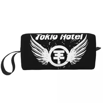 Tokio Hotel Logo Veľké make-up Taška na Kozmetické Puzdro Cestovné Kozmetické Tašky Rockovej Hudby, Skladovanie Taška pre Ženy