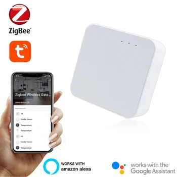 Tuya Zigbee Bránou Hub, Bridge Smart Home Diaľkové Ovládanie Zigbee Zariadenia Cez Inteligentný Život APLIKÁCIE Kompatibilné s Alexa