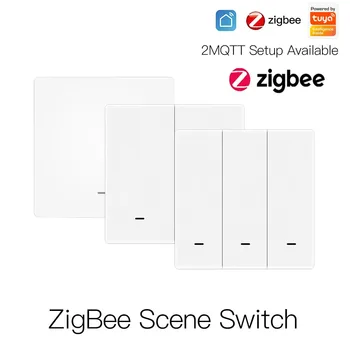 Tuya ZigBee Smart Wireless Scény Prepínač Tlačidlo Napájaný Z Batérií Vysielač Inteligentný Život Aplikácie Automatizácie 1/2/3 Gang