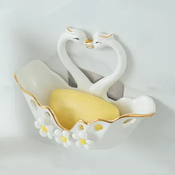 Tvorivosť Keramiky Swan Punč bez Mydla Box Mydlo Jedlo Dekorácie Úložný Box kúpeľňové Doplnky Modernej Domácnosti