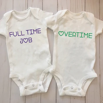 Twin Baby Sprcha Darček Detské Oblečenie Twin Tehotenstva Oznámenie Jumpsuit Rodovo Neutrálne Dieťa, Dievča, Chlapec, Oblečenie