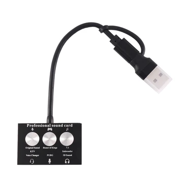 Typ-C, USB Externé Zvukové Karty Live Hry K Pieseň USB Audio 3,5 Mm Mikrofón Časti Component Audio Adaptér zvukovú kartu