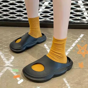 Unisex Papuče Krytý Domov Pár Topánky Rýchle Suché Bežné Plážové Sandále Muži Ženy Platformu Tkaných Hrubé Jediný Non-slip Flip Flops