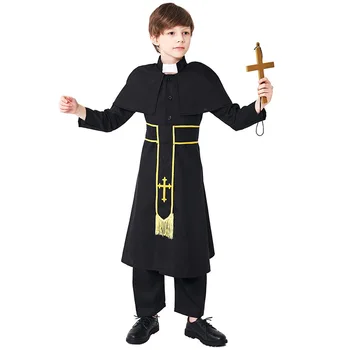 Veľkonočné Purim Halloween Kostým pre Chlapcov Deti Otca, Kňaza, Biskupa, Kostýmy, Pastor Kresťanského Duchovného Cosplay