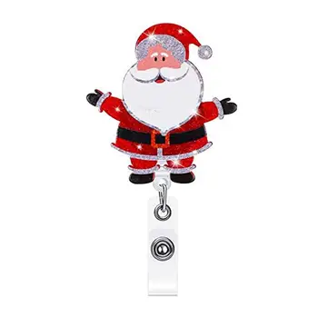 Vianočné Tlačidlá Pre Crafting Elastická Karty Odznak Cievky Spoľahlivé A Bezpečné Keycard Držiteľ Vianočný Stromček Zvony Snehuliak Santa