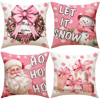Vianočné Vankúš Ružový Bielizeň Santa Claus Vankúš Domáce Dekorácie Dovolenku pre Deti a Dospelých 2023 Nový Rok Darček