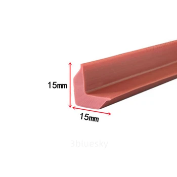 Vlastné Pevné Silikónové Gumy L Tesniace Pásy Bar Uhol Rohu Protecor protizrážkový Tesnenie 15 x 15mm Červený