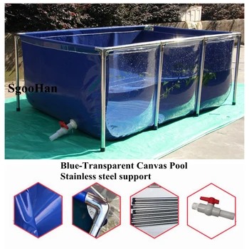 Vlastnú veľkosť 200x150x100cm Modrá-Transparentné Plátno Vody Bazén