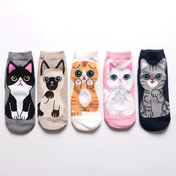 Vtipné Roztomilý Japonské Kreslené Zvierat Ženy Ponožky Kawaii Mačka, Pes Krátke Loď Ponožky Kórejský Módne Bežné Členok Dievčatá Ponožky Jar