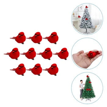 Vták Vtákov Kardinál Vianočné Figúrka Strom Umelé Ozdoby Klip Sochy, Dekorácie, Výzdoba Kardináli Falošné Remesiel Červený Klipy