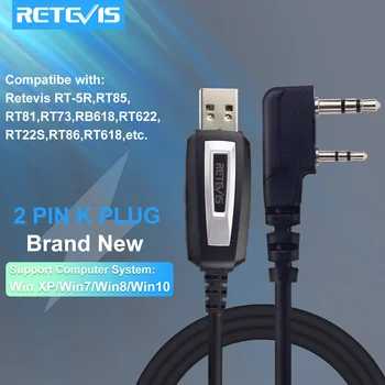 Walkie Talkie Dva-pin USB Programovací Kábel Pre Kenwood Baofeng UV-5R UV-82 RETEVIS H777 RT22 RT15 RT81 Pre Win XP/7/8 Systém