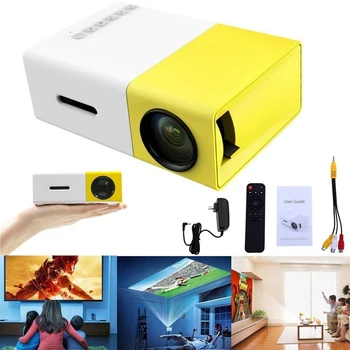 YG300 Prenosný Projektor HD 1080P Mini videoprojektor Domáce Video, Smart Projektory S Diaľkovým ovládaním Pre TV U Disku, SD Karte