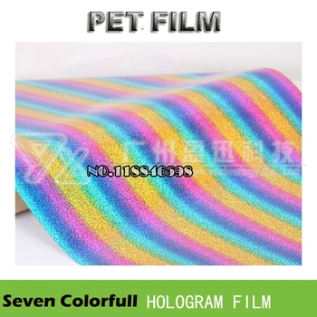 Zadarmo Loď Sedem Colorfull Muti Pásky PET Laserové Farebné Prenos Tepla Film Južná Kórea Kvality Vinyl 50 cm(Šírka)x100cm(Dĺžka)/Veľa
