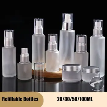 Ziskové Sklenené Fľaše, Nádoby Prázdne Matné Cestovné Parfum Telovým Mliekom Fľašiach Sprejová Fľašu
