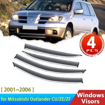 Čelné sklo na Mitsubishi Montero Outlander Airtrek CU ZE ZF 1 som 2001~2006 Príslušenstvo Lamely Dážď Obočie Auto Okno Clonu