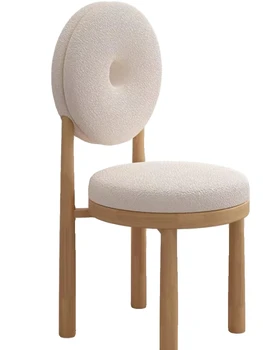 Šišky bezpečnostné pracky jednej stoličky Nordic krém vietor tvorivé masívneho dreva kolo späť jedálenské stoličky biely make-up stoličky rezervovať stôl